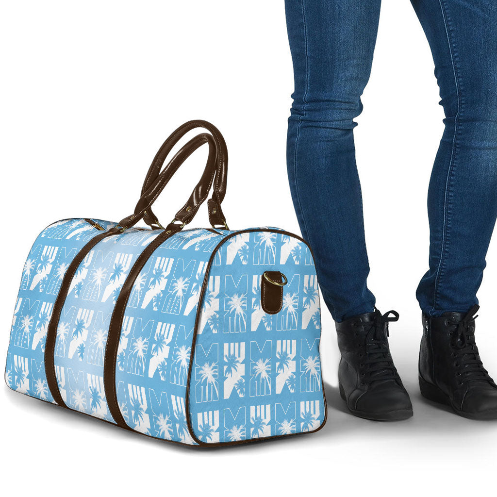 Bula Fiji Travel Bag Blue Makare Masi Tapa Pattern LT05 - Polynesian Pride