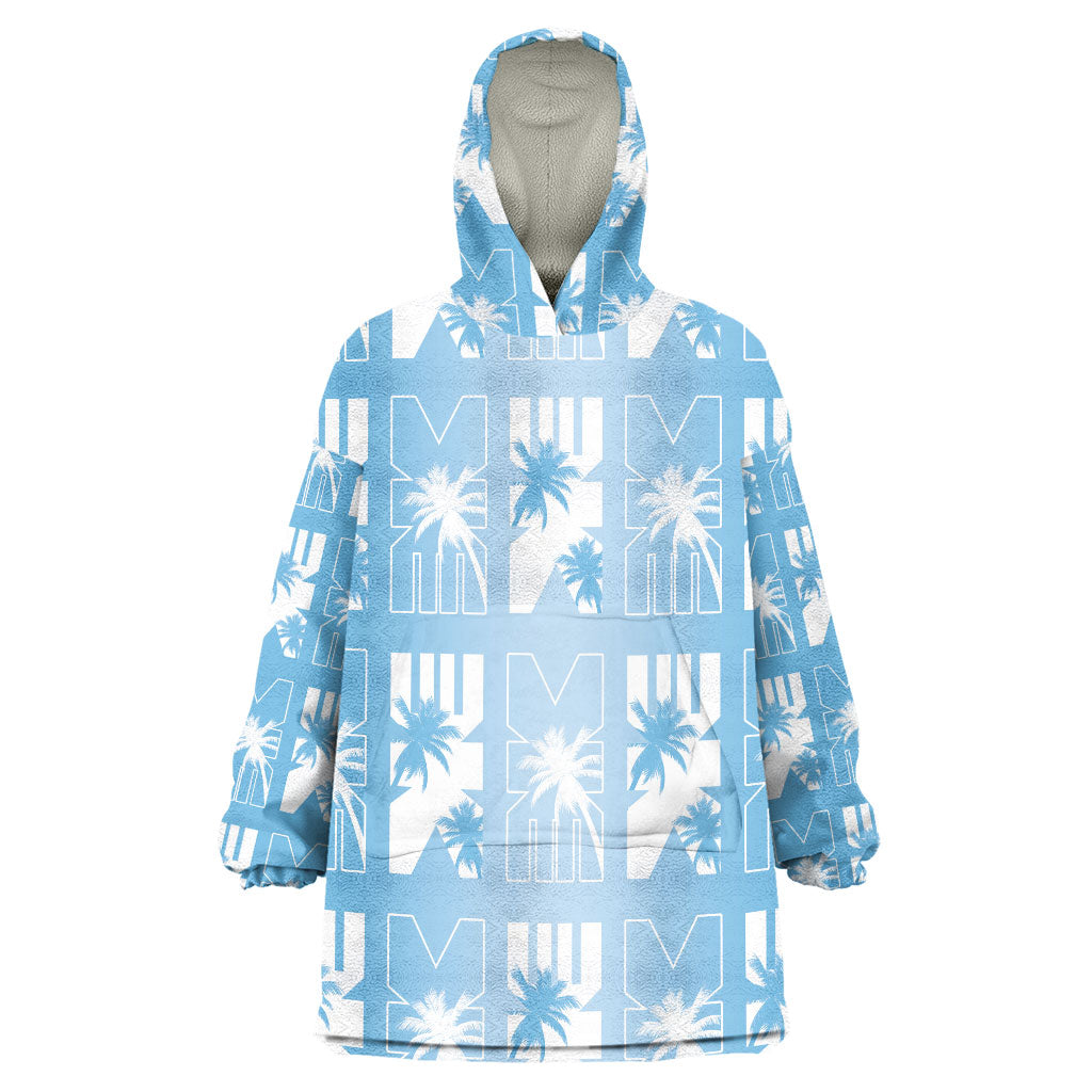 Bula Fiji Wearable Blanket Hoodie Blue Makare Masi Tapa Pattern LT05 One Size Blue - Polynesian Pride