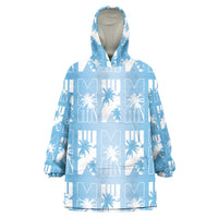 Bula Fiji Wearable Blanket Hoodie Blue Makare Masi Tapa Pattern LT05 One Size Blue - Polynesian Pride