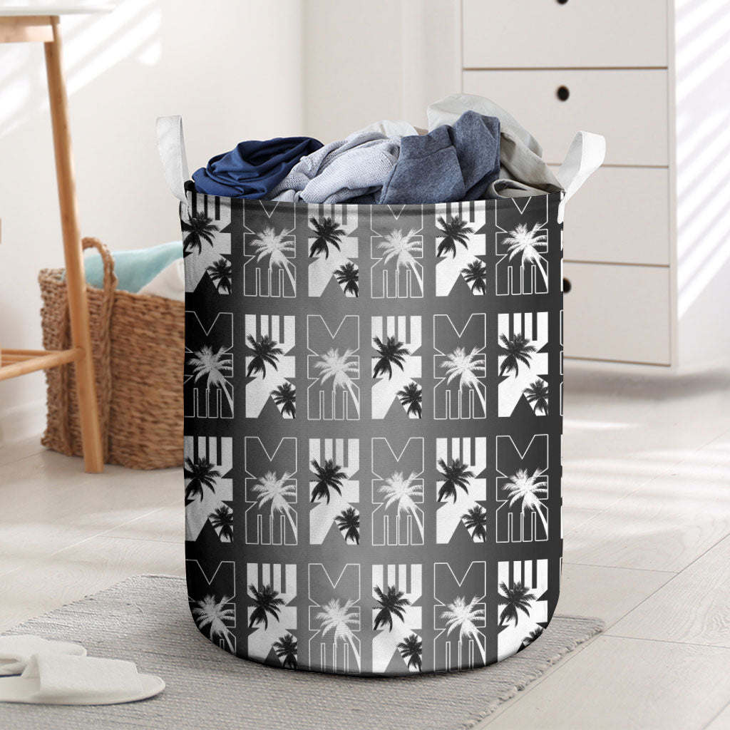 Bula Fiji Laundry Basket Black Makare Masi Tapa Pattern LT05 Black - Polynesian Pride