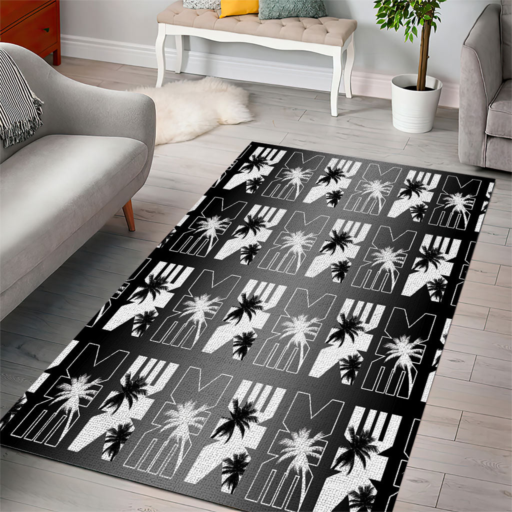 Bula Fiji Area Rug Black Makare Masi Tapa Pattern LT05 - Polynesian Pride