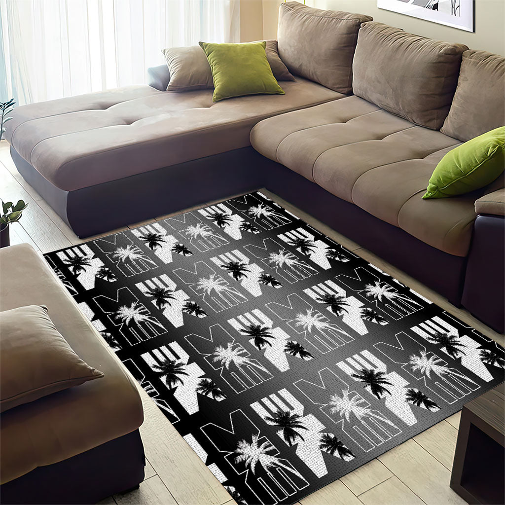 Bula Fiji Area Rug Black Makare Masi Tapa Pattern LT05 - Polynesian Pride