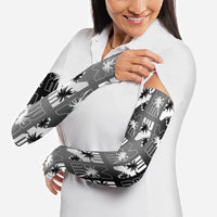 Bula Fiji Arm Sleeves Black Makare Masi Tapa Pattern LT05 - Polynesian Pride