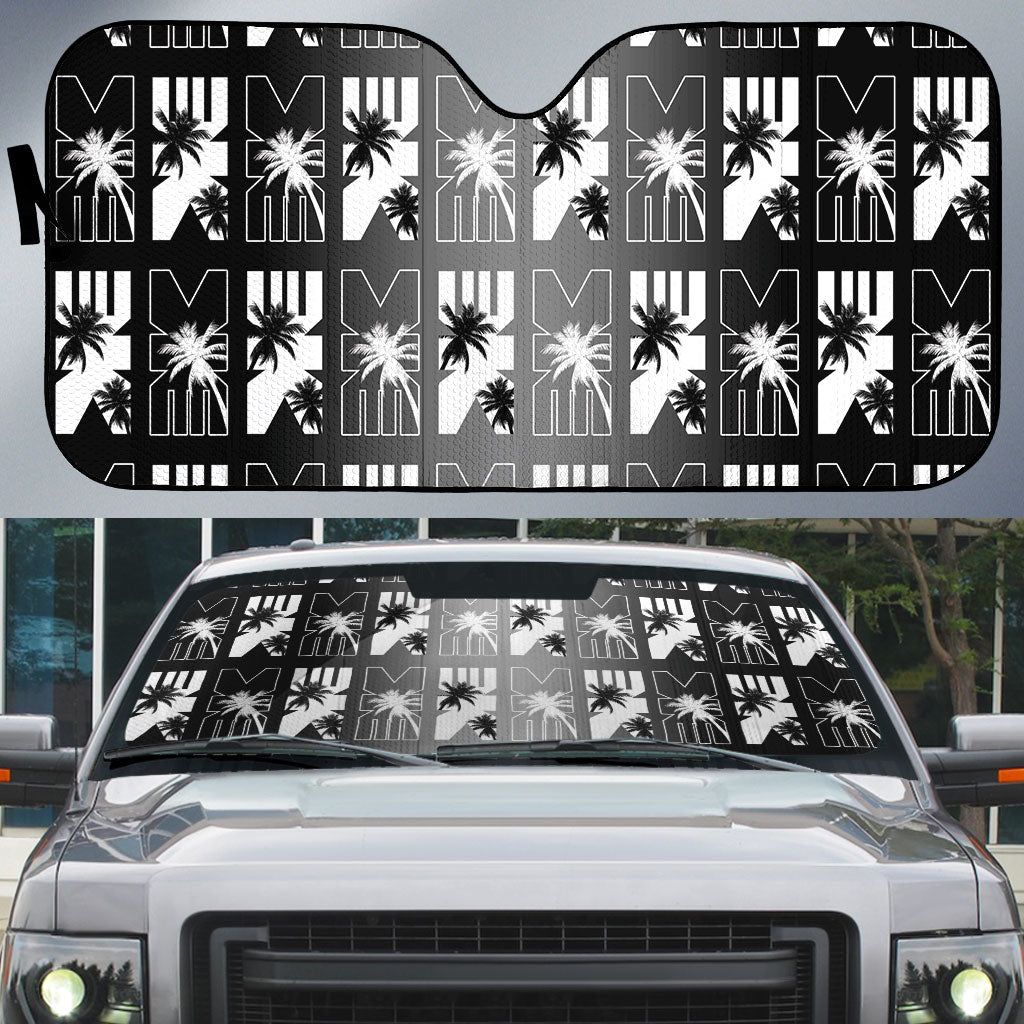 Bula Fiji Auto Sun Shade Black Makare Masi Tapa Pattern LT05 Black - Polynesian Pride
