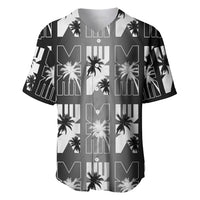 Bula Fiji Baseball Jersey Black Makare Masi Tapa Pattern LT05 Black - Polynesian Pride