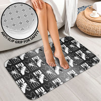 Bula Fiji Bathroom Set Black Makare Masi Tapa Pattern LT05 - Polynesian Pride