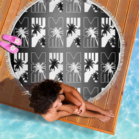 Bula Fiji Beach Blanket Black Makare Masi Tapa Pattern LT05 - Polynesian Pride