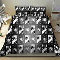 Bula Fiji Bedding Set Black Makare Masi Tapa Pattern LT05 - Polynesian Pride