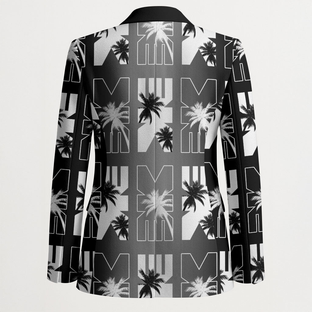 Bula Fiji Blazer Black Makare Masi Tapa Pattern LT05 - Polynesian Pride