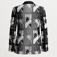 Bula Fiji Blazer Black Makare Masi Tapa Pattern LT05 - Polynesian Pride