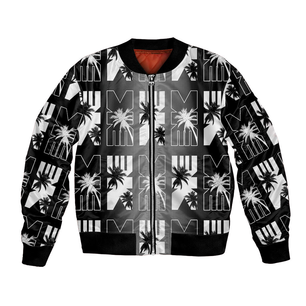 Bula Fiji Bomber Jacket Black Makare Masi Tapa Pattern LT05 Unisex Black - Polynesian Pride