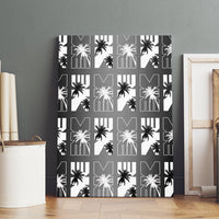 Bula Fiji Canvas Wall Art Black Makare Masi Tapa Pattern LT05 - Polynesian Pride