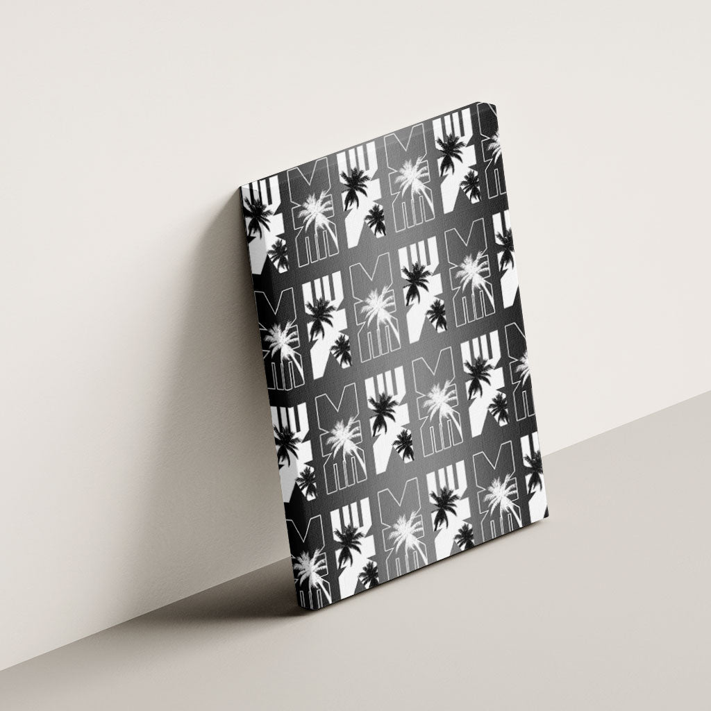 Bula Fiji Canvas Wall Art Black Makare Masi Tapa Pattern LT05 - Polynesian Pride
