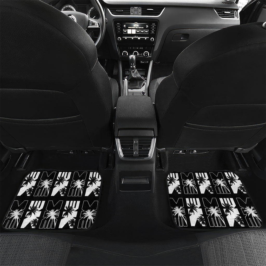Bula Fiji Car Mats Black Makare Masi Tapa Pattern LT05 Set 2pcs - Back Black - Polynesian Pride