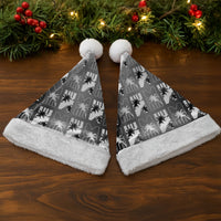 Bula Fiji Christmas Santa Hat Black Makare Masi Tapa Pattern LT05 - Polynesian Pride