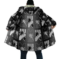 Bula Fiji Cloak Black Makare Masi Tapa Pattern LT05 - Polynesian Pride