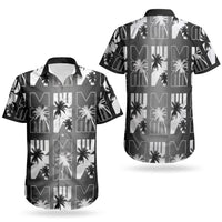 Bula Fiji Couples Matching Puletasi and Hawaiian Shirt Black Makare Masi Tapa Pattern LT05 - Polynesian Pride