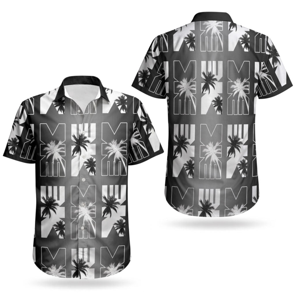 Bula Fiji Couples Matching Summer Maxi Dress and Hawaiian Shirt Black Makare Masi Tapa Pattern LT05 - Polynesian Pride