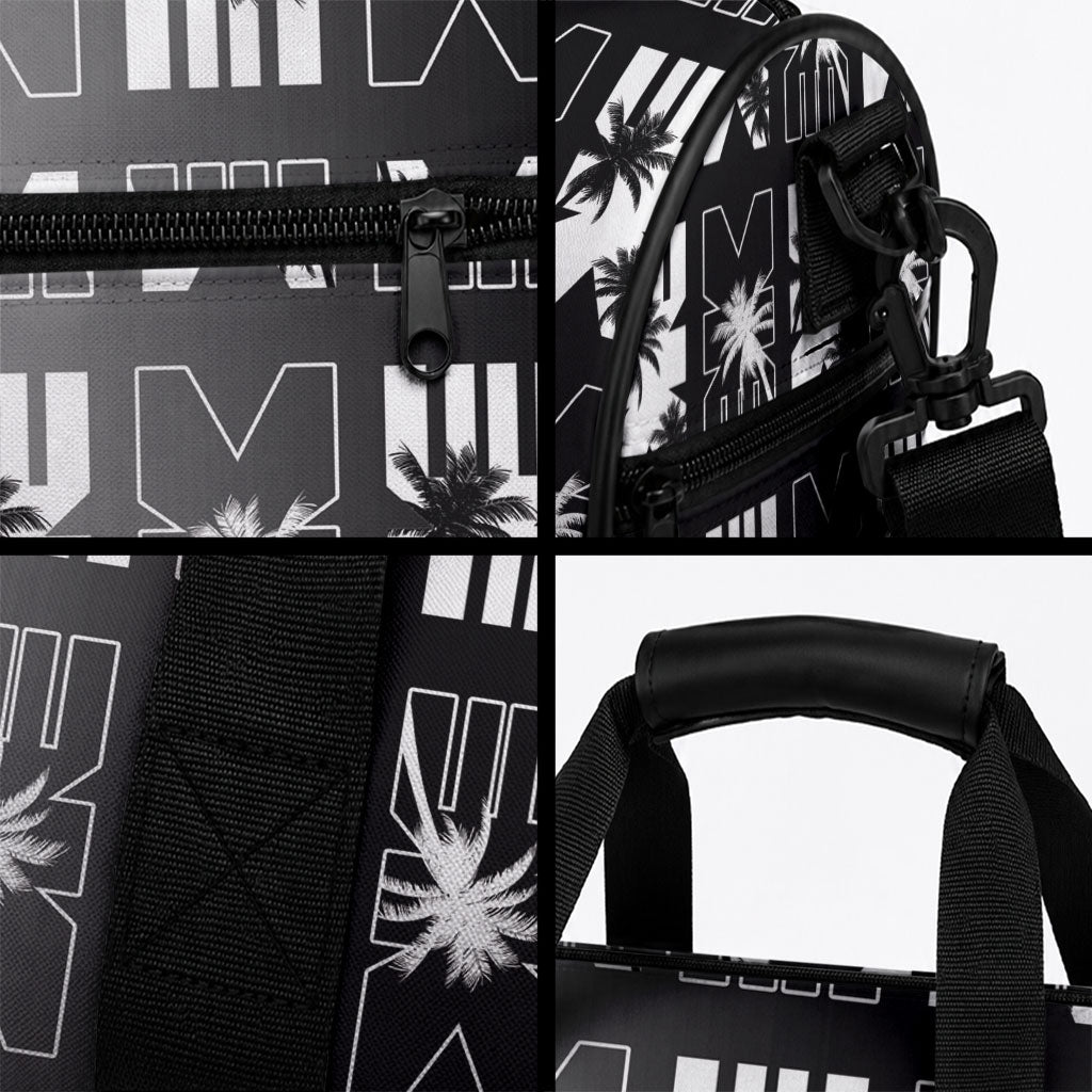 Bula Fiji Duffle Bag Black Makare Masi Tapa Pattern