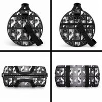 Bula Fiji Duffle Bag Black Makare Masi Tapa Pattern