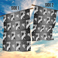 Bula Fiji Garden Flag Black Makare Masi Tapa Pattern LT05 - Polynesian Pride