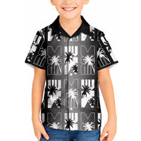 Bula Fiji Kid Hawaiian Shirt Black Makare Masi Tapa Pattern LT05 Kid Black - Polynesian Pride