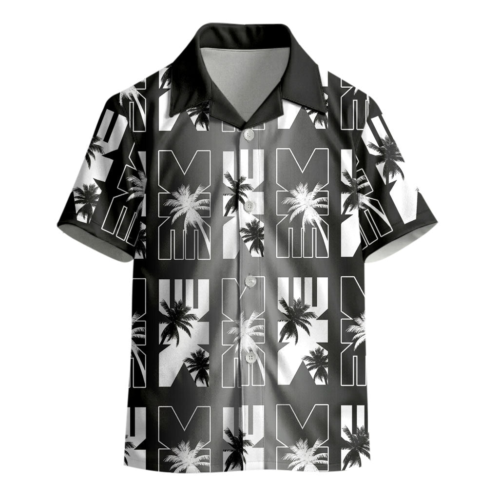 Bula Fiji Kid Hawaiian Shirt Black Makare Masi Tapa Pattern LT05 - Polynesian Pride
