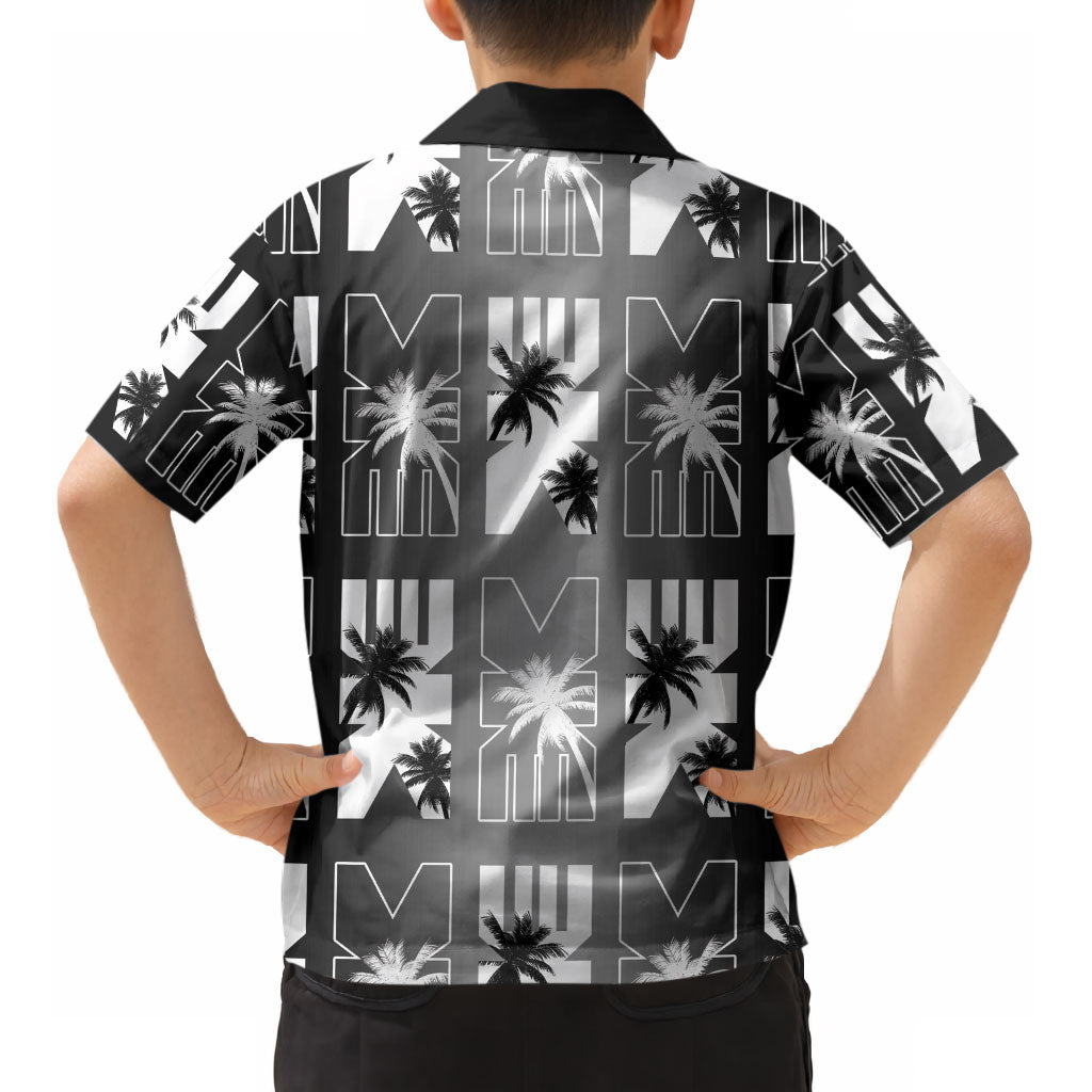 Bula Fiji Kid Hawaiian Shirt Black Makare Masi Tapa Pattern LT05 - Polynesian Pride