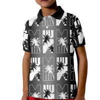 Bula Fiji Kid Polo Shirt Black Makare Masi Tapa Pattern LT05 Kid Black - Polynesian Pride