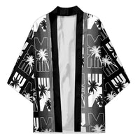 Bula Fiji Kimono Black Makare Masi Tapa Pattern LT05 Unisex Black - Polynesian Pride