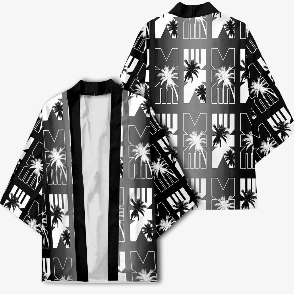 Bula Fiji Kimono Black Makare Masi Tapa Pattern LT05 - Polynesian Pride