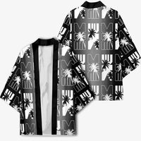 Bula Fiji Kimono Black Makare Masi Tapa Pattern LT05 - Polynesian Pride