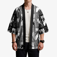 Bula Fiji Kimono Black Makare Masi Tapa Pattern LT05 - Polynesian Pride