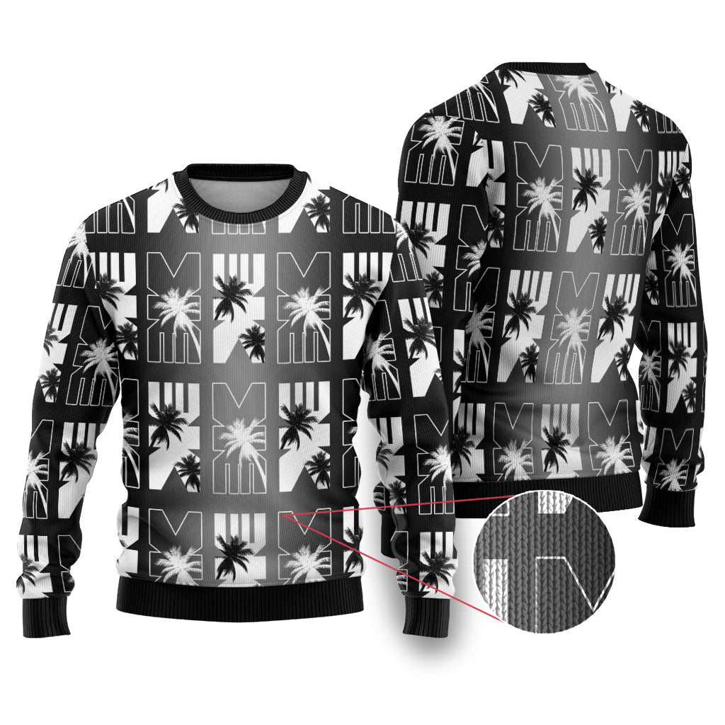 Bula Fiji Ugly Christmas Sweater Black Makare Masi Tapa Pattern LT05 Black - Polynesian Pride