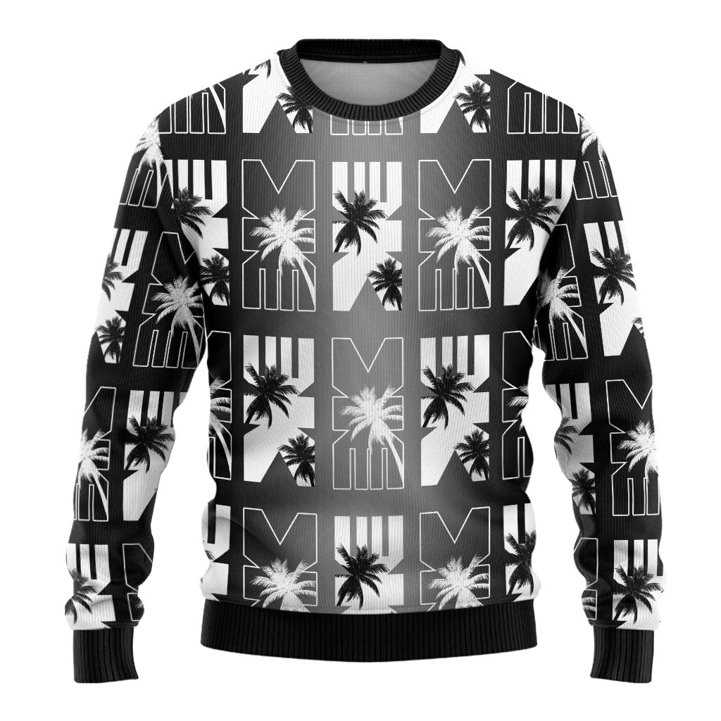 Bula Fiji Ugly Christmas Sweater Black Makare Masi Tapa Pattern LT05 - Polynesian Pride