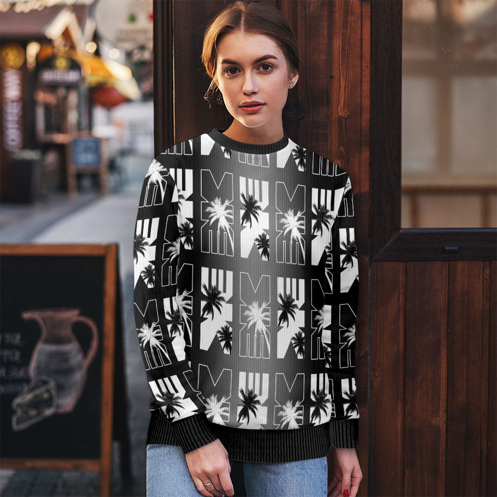Bula Fiji Ugly Christmas Sweater Black Makare Masi Tapa Pattern LT05 - Polynesian Pride
