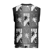 Bula Fiji Christmas Knitted V-Neck Vest Black Makare Masi Tapa Pattern LT05 - Polynesian Pride