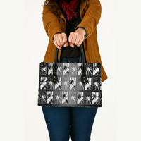 Bula Fiji Leather Bag Black Makare Masi Tapa Pattern LT05 - Polynesian Pride