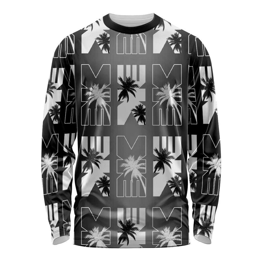 Bula Fiji Long Sleeve Shirt Black Makare Masi Tapa Pattern LT05 Unisex Black - Polynesian Pride