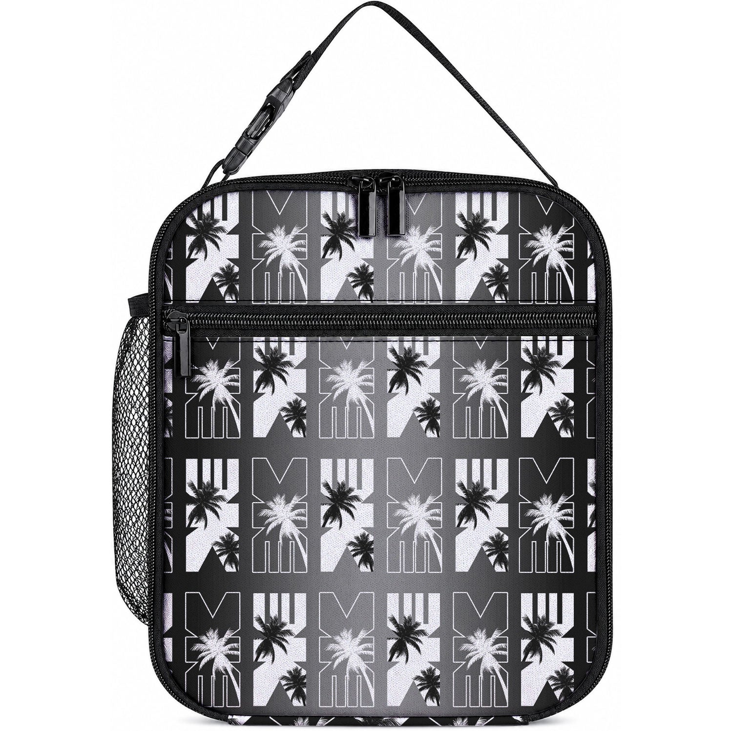 Bula Fiji Lunch Bag Black Makare Masi Tapa Pattern