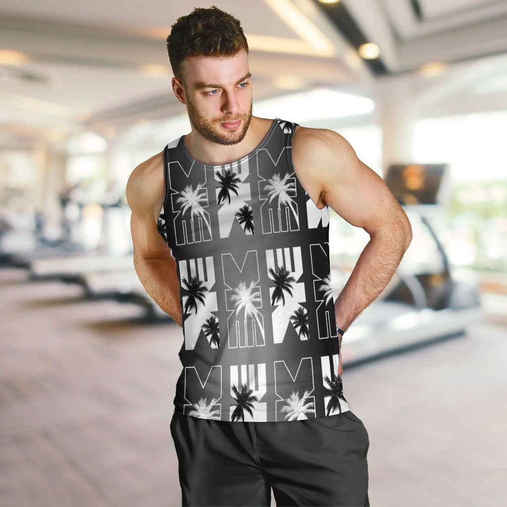 Bula Fiji Men Tank Top Black Makare Masi Tapa Pattern LT05 Black - Polynesian Pride