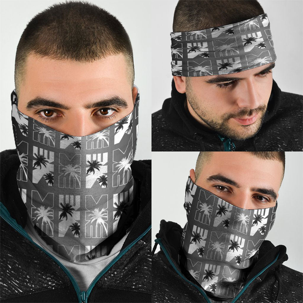 Bula Fiji Neck Gaiter Black Makare Masi Tapa Pattern LT05 - Polynesian Pride