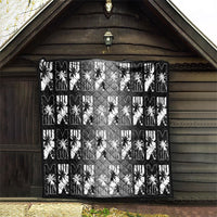 Bula Fiji Quilt Black Makare Masi Tapa Pattern LT05 - Polynesian Pride