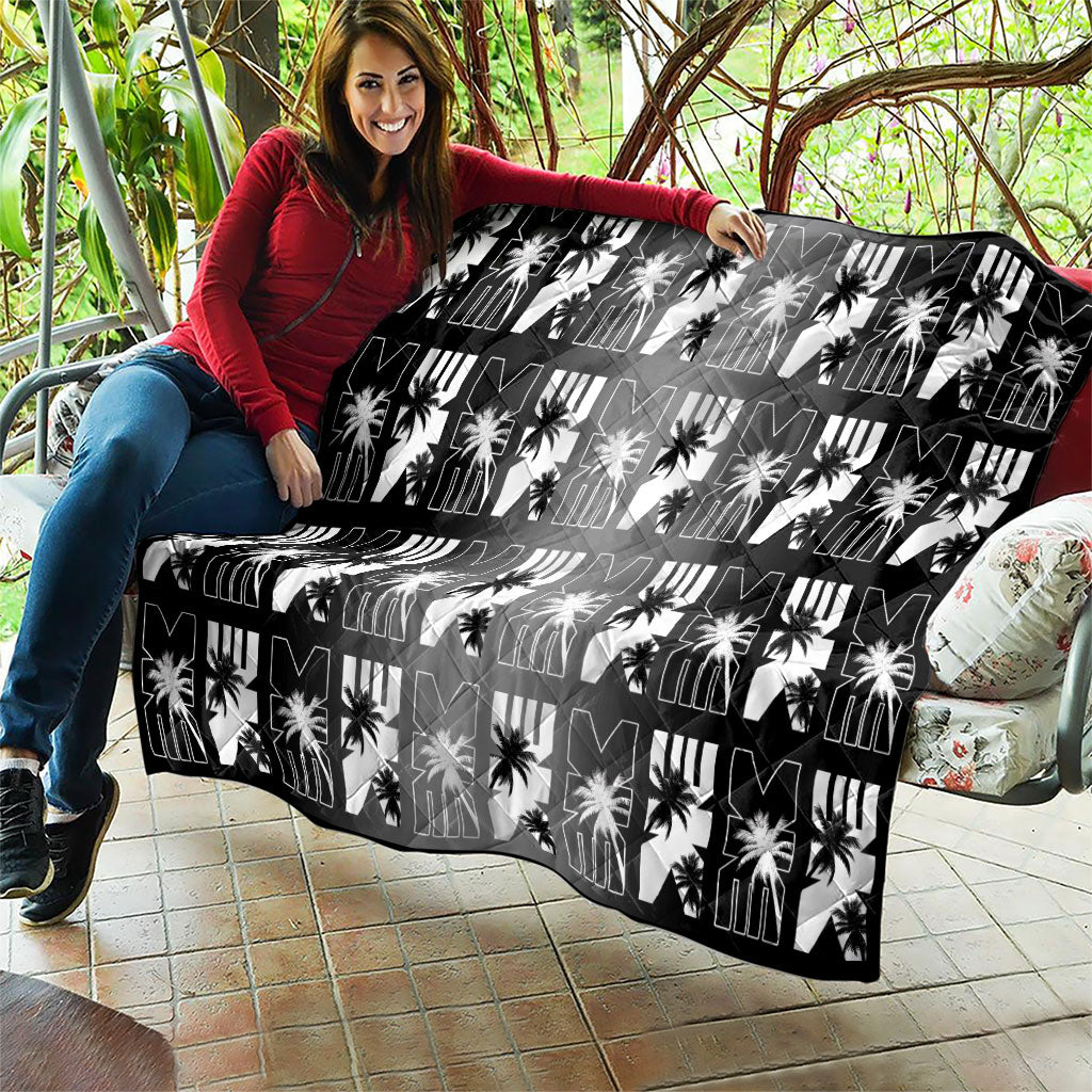 Bula Fiji Quilt Black Makare Masi Tapa Pattern LT05 - Polynesian Pride