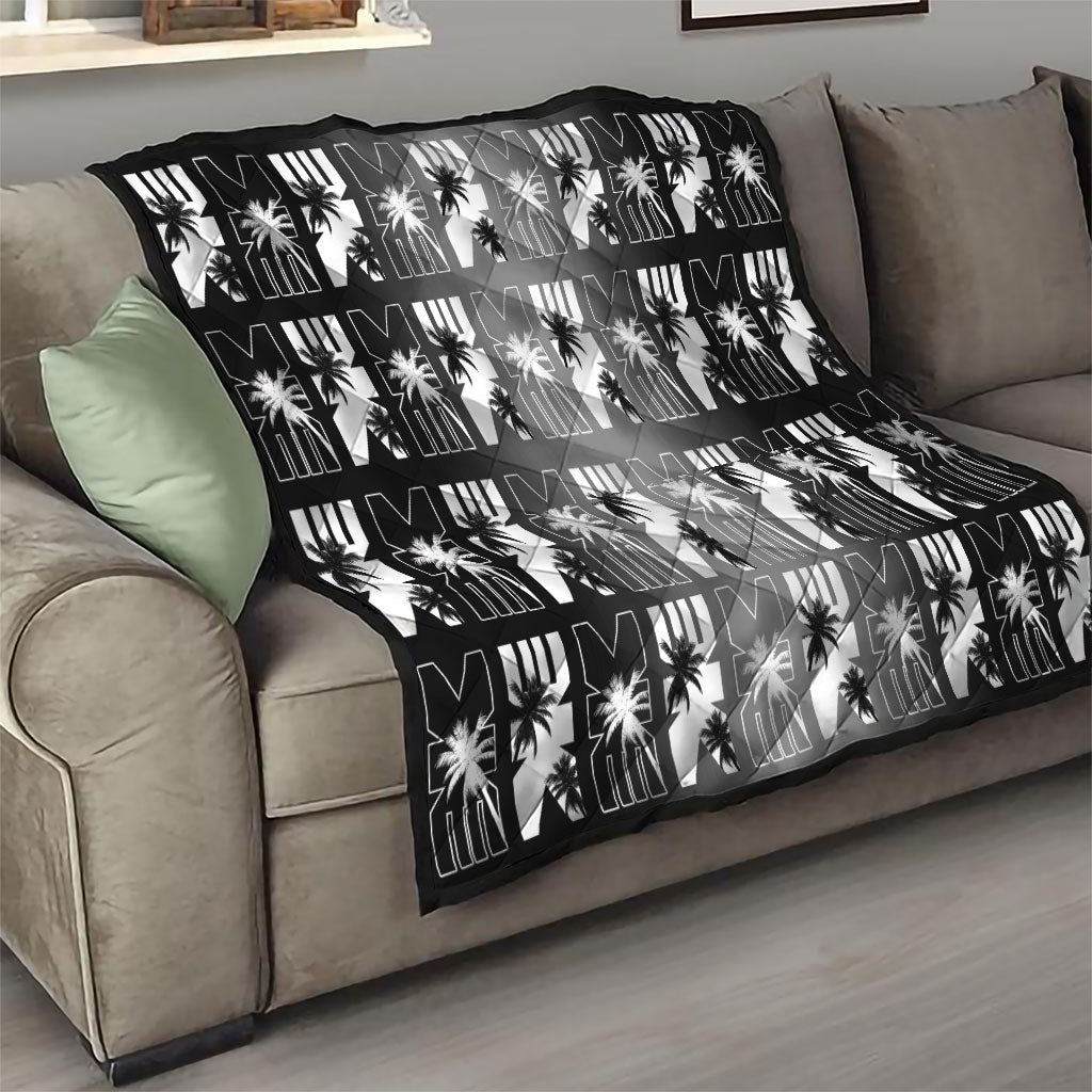 Bula Fiji Quilt Black Makare Masi Tapa Pattern LT05 - Polynesian Pride