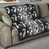Bula Fiji Quilt Black Makare Masi Tapa Pattern LT05 - Polynesian Pride