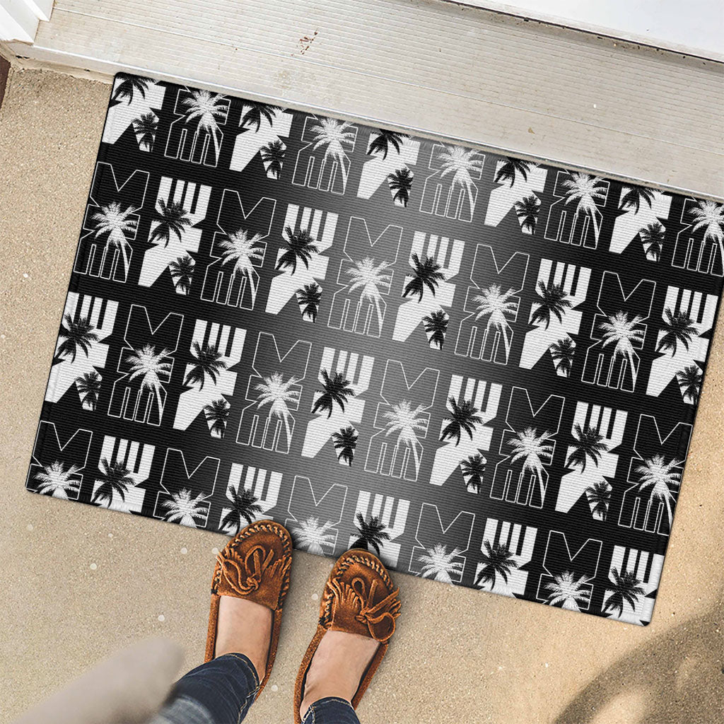 Bula Fiji Rubber Doormat Black Makare Masi Tapa Pattern LT05 - Polynesian Pride