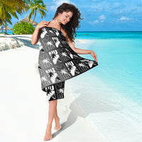Bula Fiji Sarong Black Makare Masi Tapa Pattern LT05 - Polynesian Pride