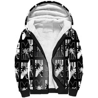 Bula Fiji Sherpa Hoodie Black Makare Masi Tapa Pattern LT05 Unisex Black - Polynesian Pride