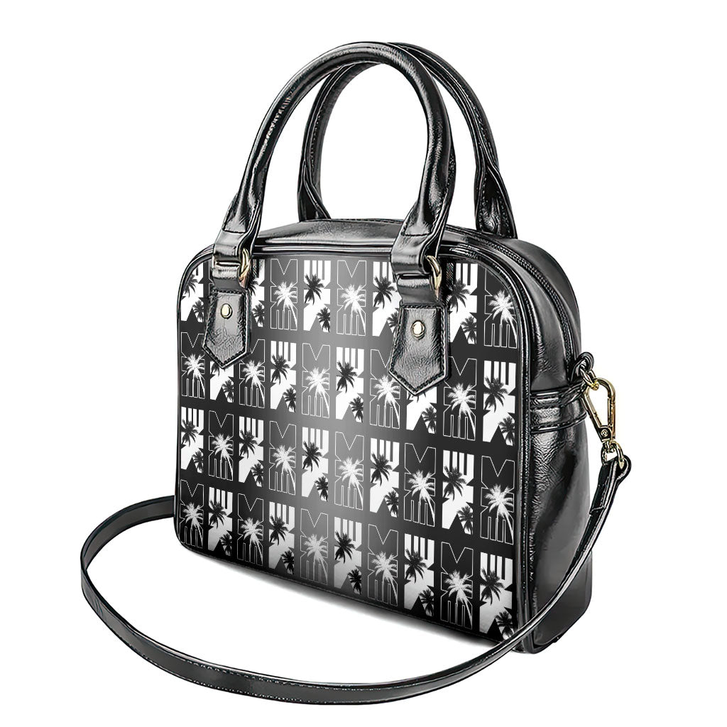 Bula Fiji Shoulder Handbag Black Makare Masi Tapa Pattern LT05 - Polynesian Pride